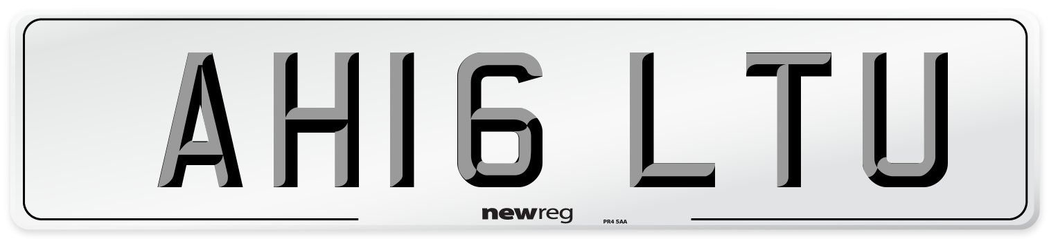 AH16 LTU Number Plate from New Reg